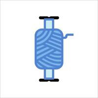 A blue spool of yarn on a white background vector