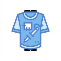A shirt with a knife and scissors on it vector