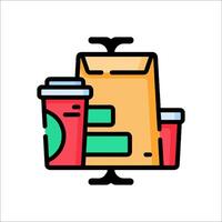 A coffee cup and a bag of coffee vector