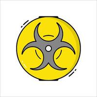 A yellow biohazard symbol on a white background vector
