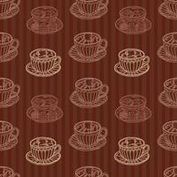 A pattern of coffee cups. illustration for fabric. vector