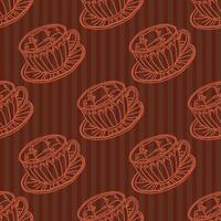 A pattern of coffee cups. illustration. An assortment of coffee cups for . vector