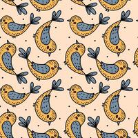 The chicken is dancing and rejoicing. A hand-drawn illustration. Chicken pattern. vector