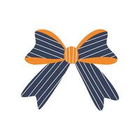 A ribbon or bow with a retro texture, rendered in flat style vector