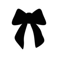 A minimalist silhouette of a black bow in flat style on a white background. vector