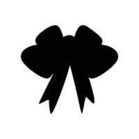 A flat black silhouette of a classic bow, isolated against a white backdrop vector