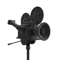 3d render of stylized movie camera png