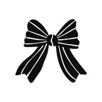A plain black and white bow silhouette in flat design, displayed on a white background vector