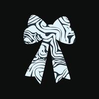 A retro bow or ribbon featuring sleek marble textures in a flat format. vector