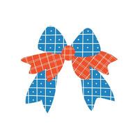 A retro bow or ribbon with a textured look in flat design vector