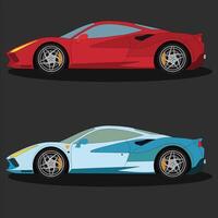Two different color sports car vector