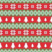 Seamless Christmas Pixel Pattern with Snowflake and Christmas tree.Design Ideal for Holiday Wrapping Paper, Sweaters, Fabric, Home Decor, Crafts, and Digital Projects with a Cozy Retro Style. vector