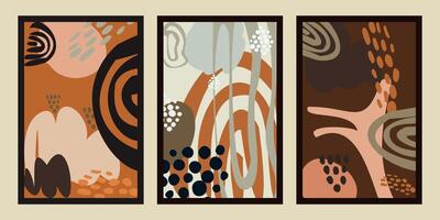 A set of vibrant and dynamic abstract backgrounds or card templates, perfect for a variety of creative projects.These illustrations feature bold colors, geometric shapes, and organic textures vector