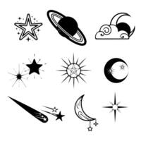 Graphic Design Abstract Outline Of A Star Constellation Monochrome. vector