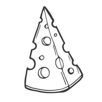 Cheese wedge outline icon. Thin line black cheese wedge icon, flat simple element illustration from editable food concept isolated stroke vector