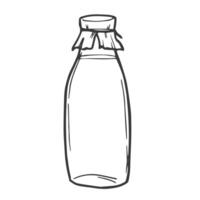 milk bottle outline icon. Thin line icon from agriculture farming and gardening collection. Editable isolated on white background vector