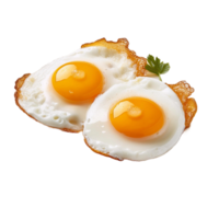 Two poached eggs with a little leaf png