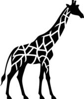 Minimalist Giraffe Silhouette Standing on White Background vector