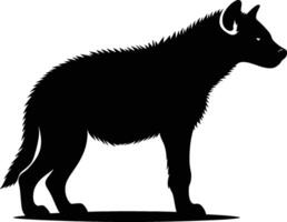 Hyena Silhouette in Side View on White Background vector