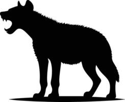 Dynamic Hyena Silhouette Facing Left on White Background vector