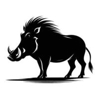Abstract Warthog Silhouette on White Background vector