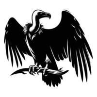 Vulture Silhouette on White Background vector