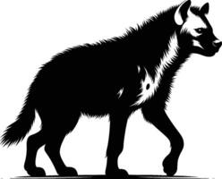 Minimalist Hyena Silhouette Facing Right on White Background vector