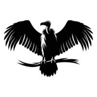 Powerful Vulture Silhouette Against a White Surface vector