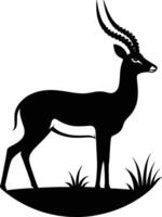 Elegant Impala Silhouette in Motion on White Background vector