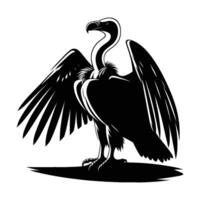 Majestic Vulture Silhouette on White Background vector