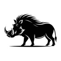 Warthog Shadow Design on White Background vector