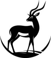 Graceful Impala Silhouette in Profile on White Background vector
