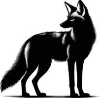 Artistic Jackal Silhouette on Plain White Background vector