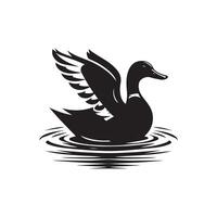 Modern Duck and Swan silhouette Style with white background vector