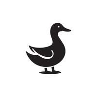 Creative Modern simple Duck and Swan silhouette Style with white background vector