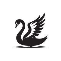 Creative simple Duck and Swan silhouette with white background vector