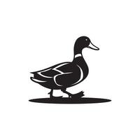 Creative simple Duck and Swan silhouette Style with white background design vector