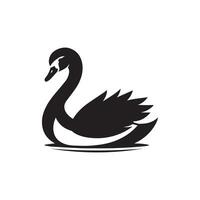 New Creative simple Duck and Swan silhouette Style with white background vector