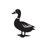 Creative simple Duck and Swan silhouette Style with white background template vector