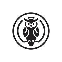 Creative simple Owl Bird silhouette Style with white background 4 vector