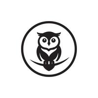 Creative simple Owl Bird silhouette Style with white background 2 vector
