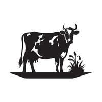 Modern Simple Cow silhouette Style with white background design vector