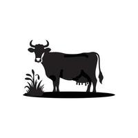 Creative Modern Cow silhouette Style with white background design vector