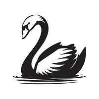 New Duck and Swan silhouette Style with white background vector