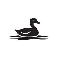 Creative simple Duck and Swan silhouette Style template vector