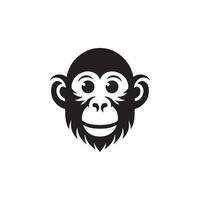 Creative simple monkey face silhouette Style with white background design vector