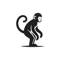 simple modern monkey silhouette Style with white background vector