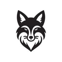 Creative simple Fox face silhouette Style with white background design vector