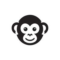 Creative monkey face silhouette Style with white background vector