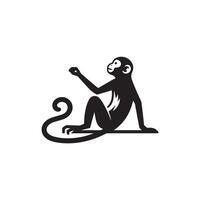 new monkey silhouette Style with white background design vector